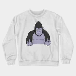 Grumpy Gorilla Holding Middle Finger Crewneck Sweatshirt